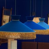 Series of 3 suspensions in chambray and golden thread