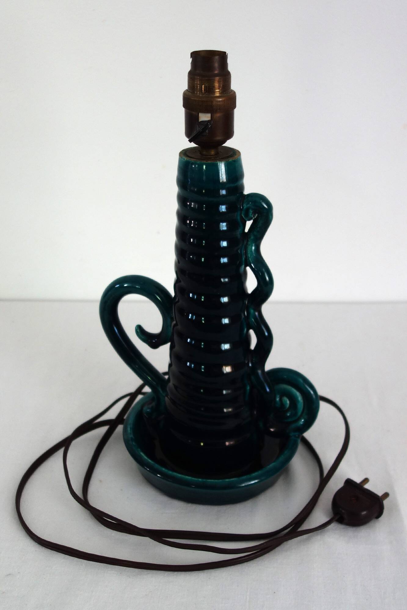 Accolay vintage green enamel candle holder lamp bases