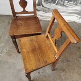 Paire de chaises en chêne brut