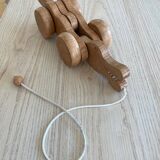Wooden pull-along crocodile