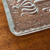 Vintage German floral glass cake plate by Walther Glas, 1970s.