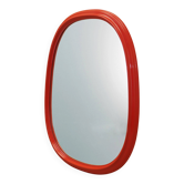 Mirror in a red frame, Danish design, 1970s, made in Denmark