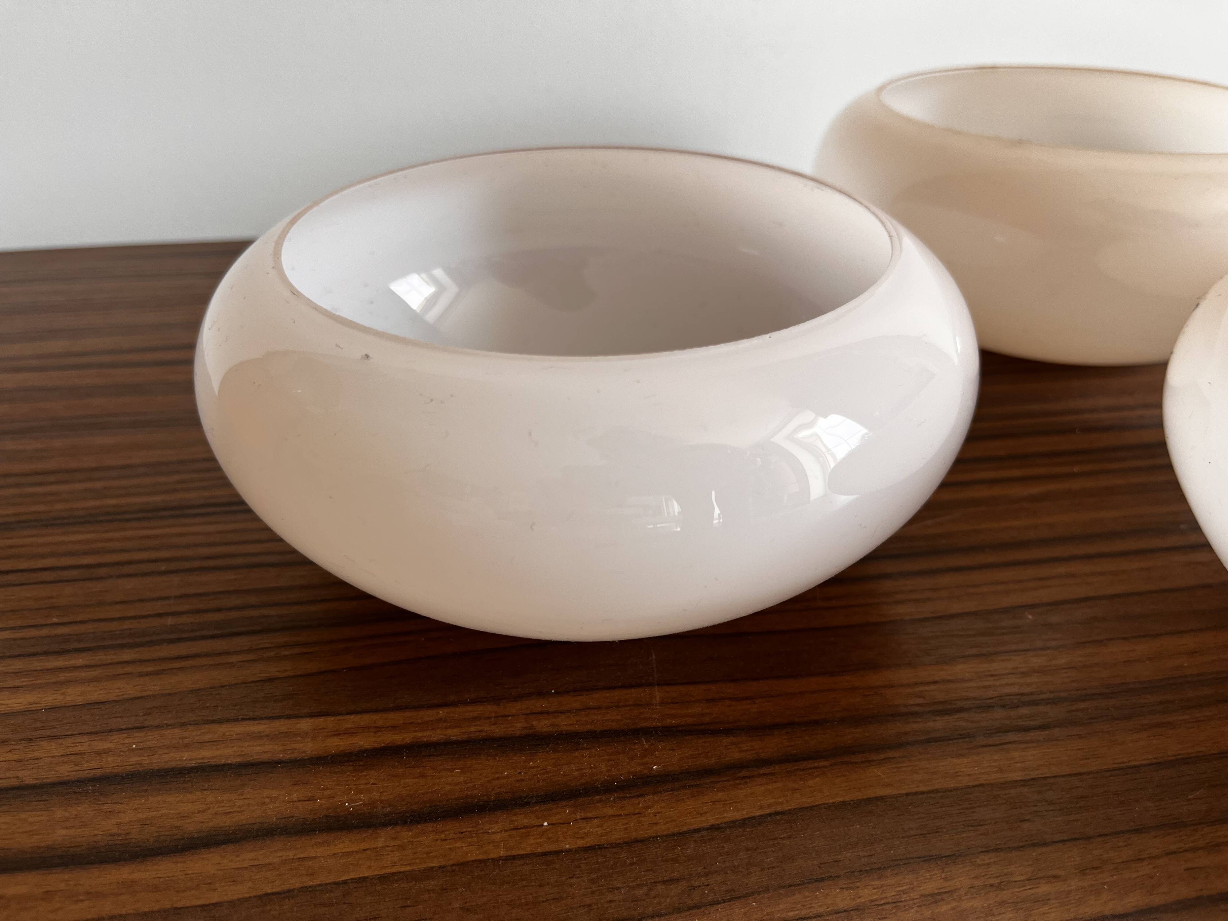 Set of 3 opaline lampshades