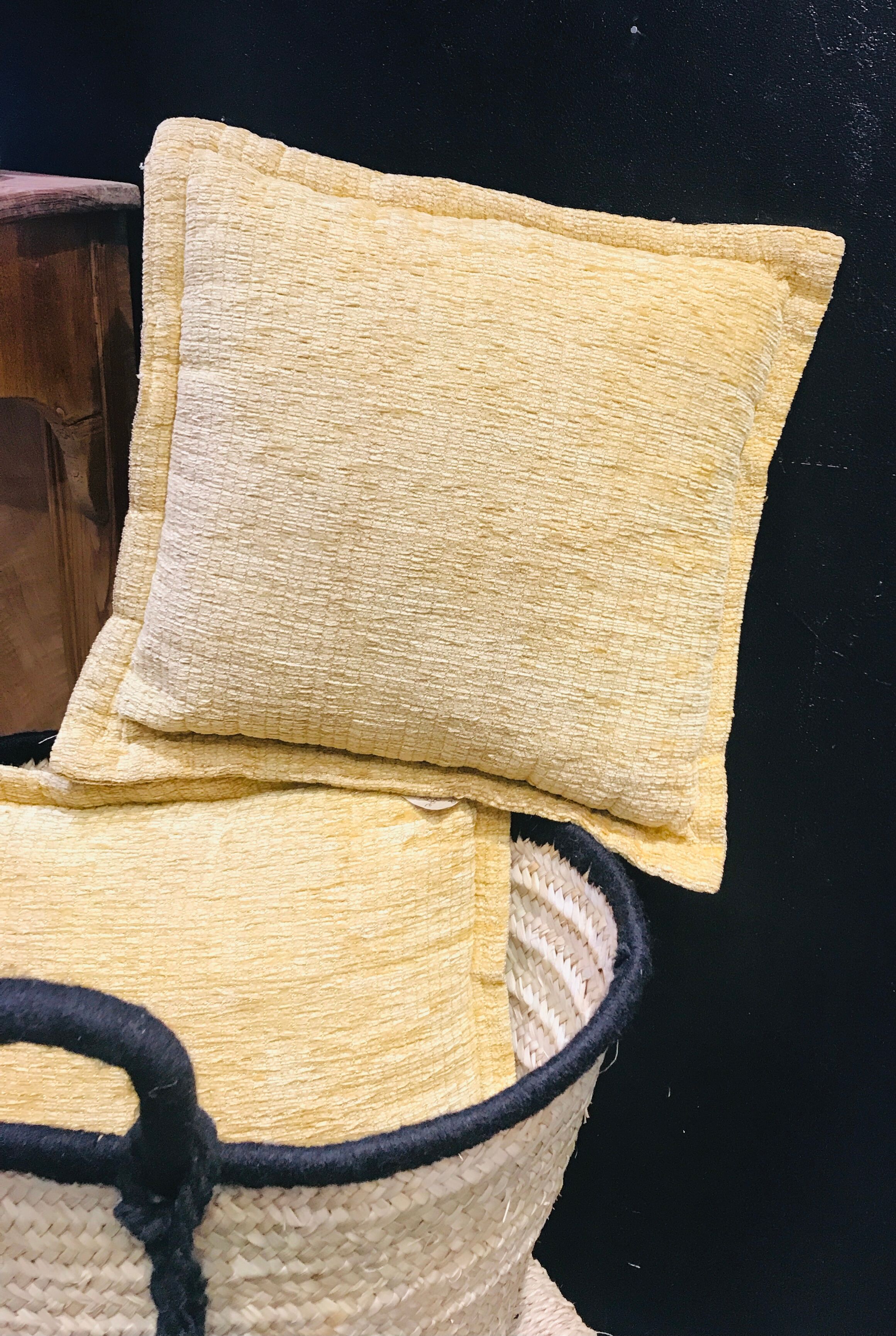Mustard velvet cushion