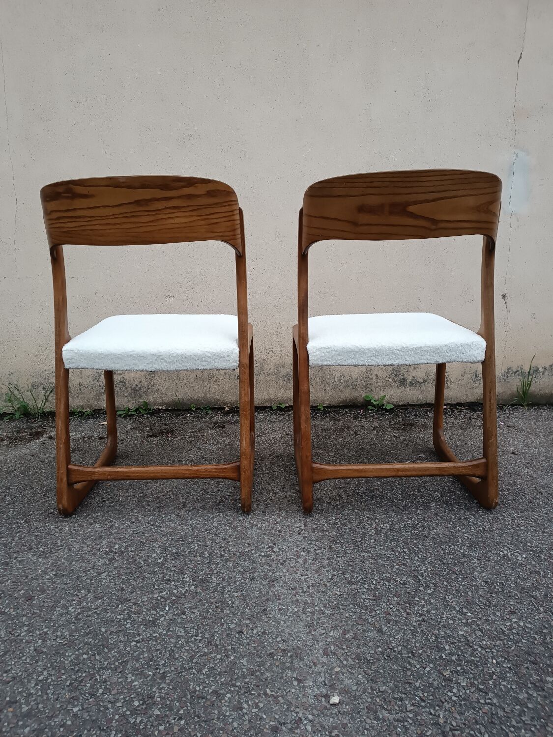 Paire de chaises Baumann traîneau