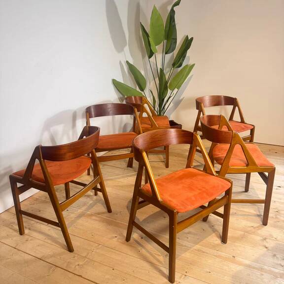 Set of 6 Model 71 chairs by Henning Kjærnulf for Boltinge Stolefabrik, 1960s