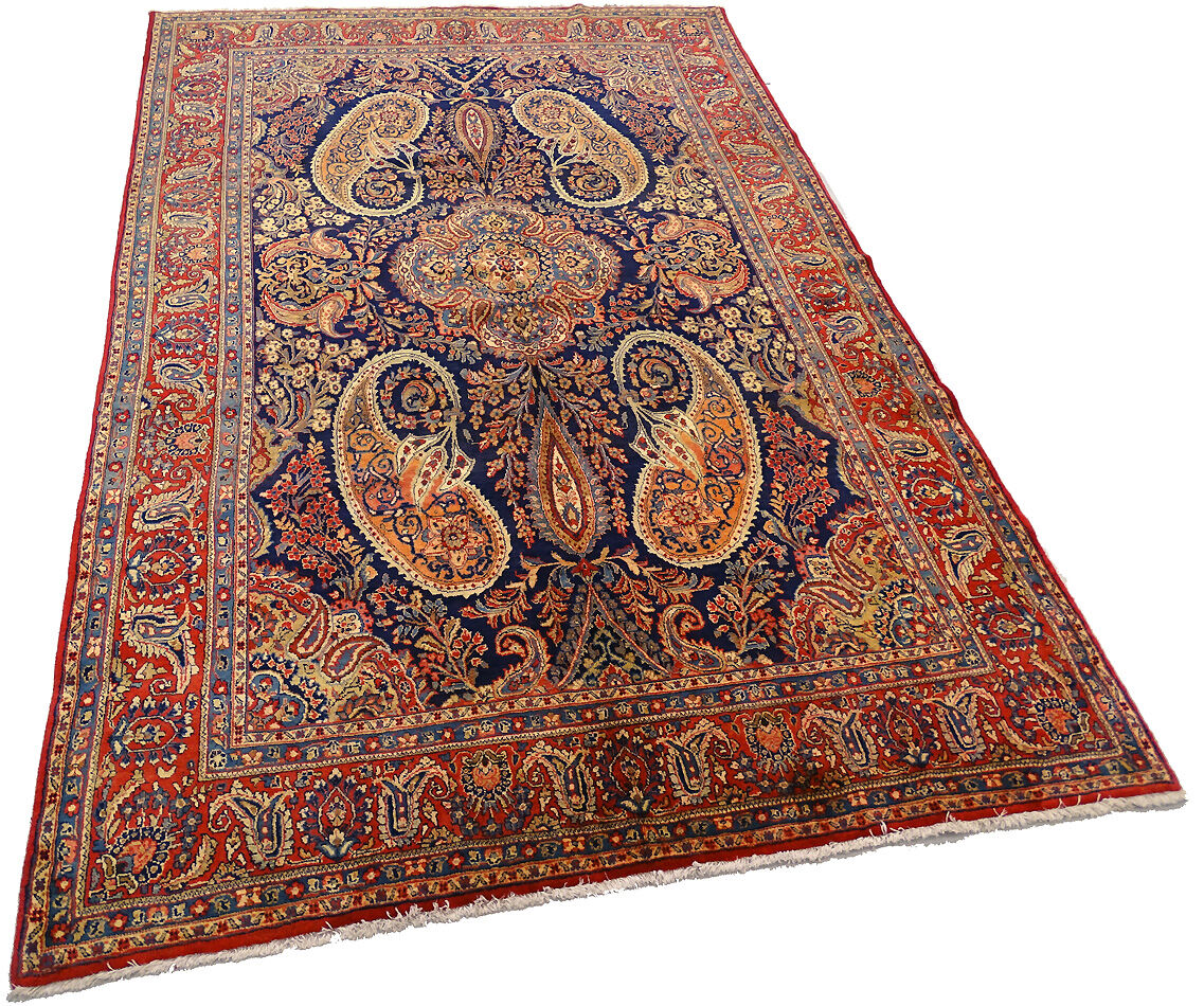 Persian living room carpet entirely handmade "Ghomseh" 330x217cm