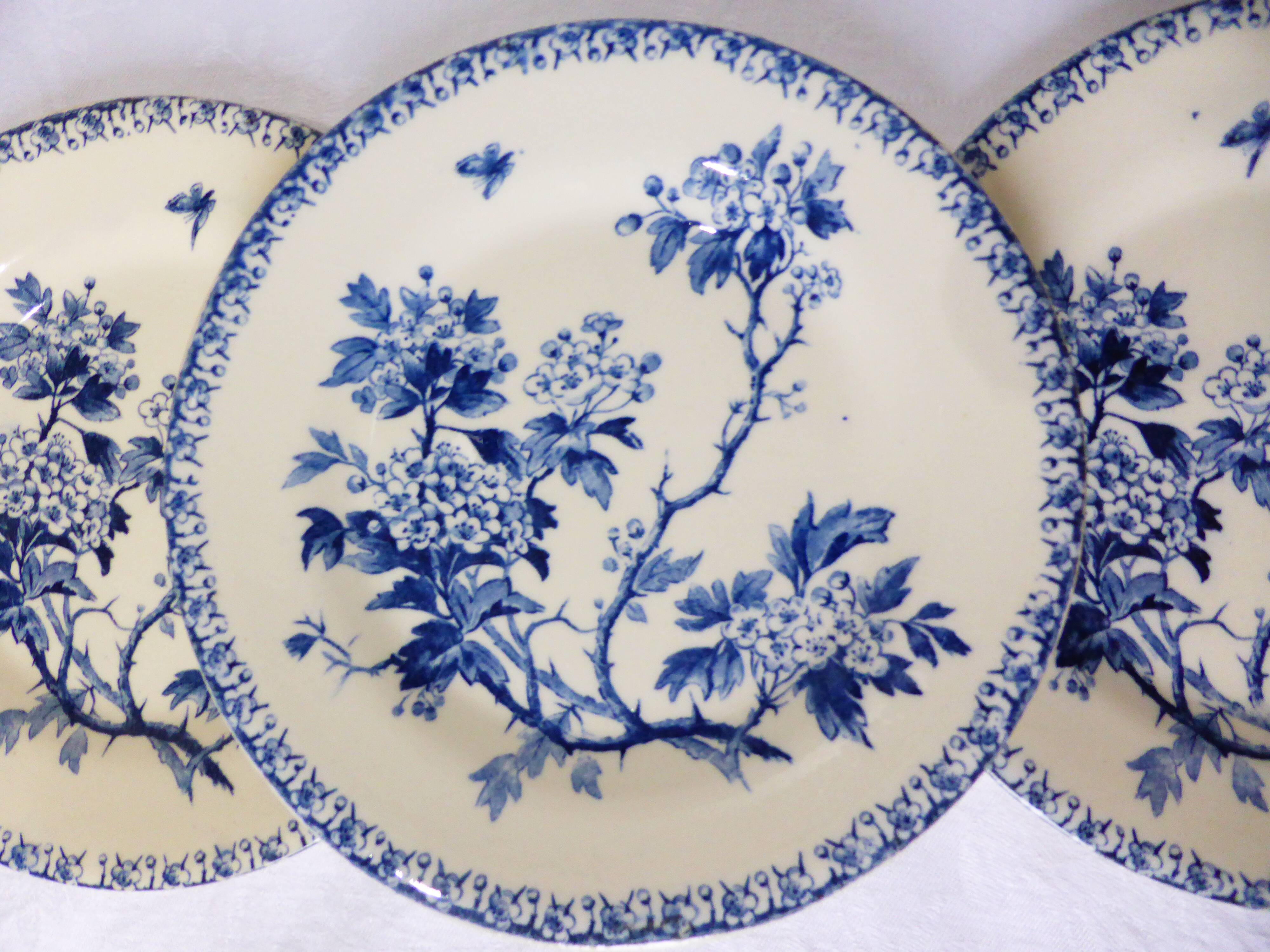 3 plates dessert in iron earth of Gien mondèle Hawthorn 211224