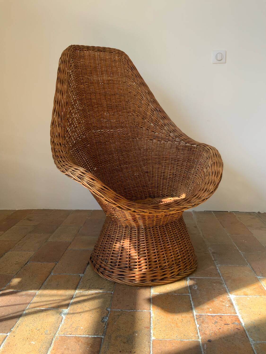 Mid-century wicker armchair