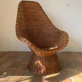 Mid-century wicker armchair