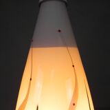 Vintage hanging lamp with glass shade, 1950s