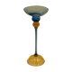 Yellow and blue glass candle holder