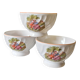 Lot de 3 bols à facettes en faïence à décor en bon état.