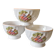 Lot de 3 bols à facettes en faïence à décor en bon état.