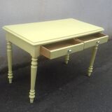 Beautiful 4-person table/or straw yellow desk 1940