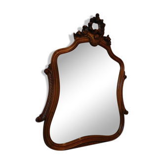 Rock mirror louis XV walnut to hang on the wall 110x85cm