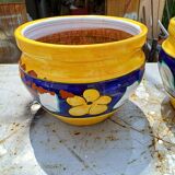 Pair of glazed terracotta planters