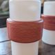 Pair of opaline lampshades, wood imitation decor from the 60s.