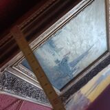 Old painting, signed seascape, late 19th century