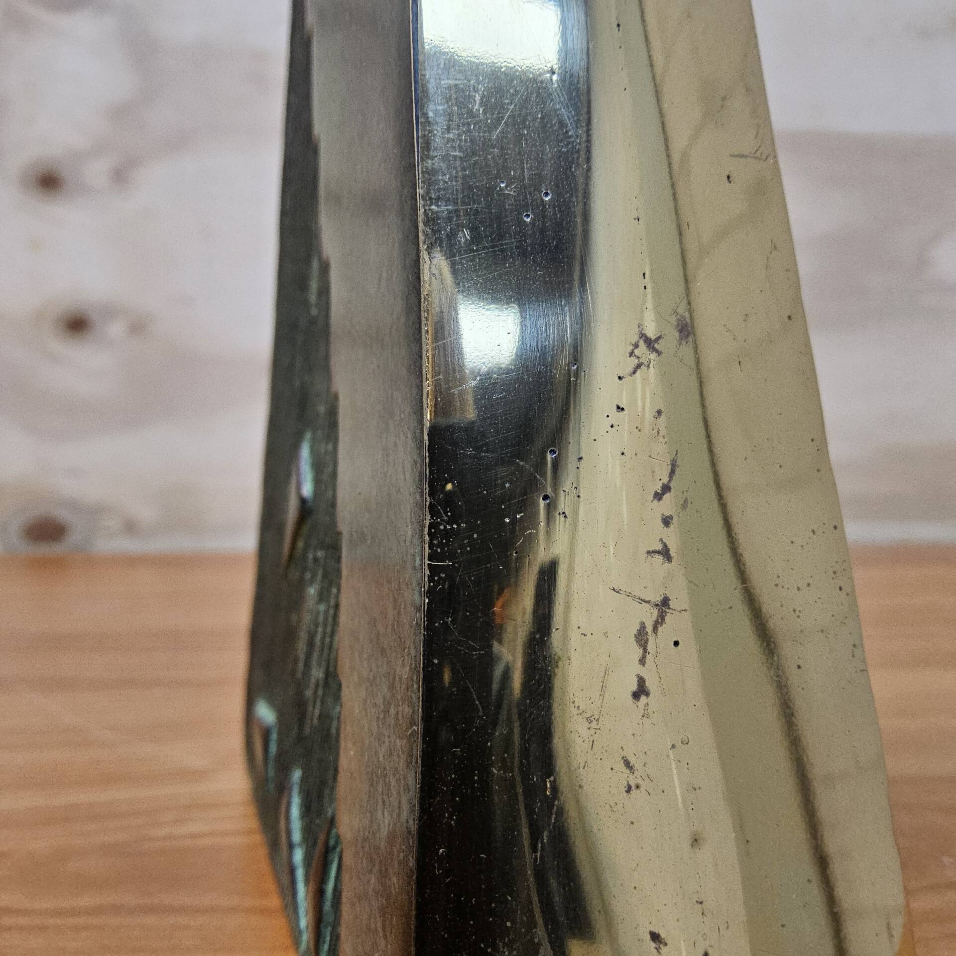 Unique vintage brutalist brass / bronze coloured vase