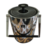 Everest chrome vintage ice bucket and its graphic patterned lid