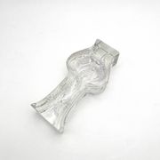 Brutalist Vase Ingrid Glashütte 3085 Transparent Glass 70s