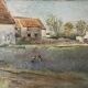 Tableau HST Adrien KARBOWSKY (1855-1945) lavender harvest (?)