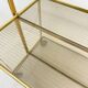 Mid-century modern folding bar cart in brass and ribbed acrylic glass, 1970s