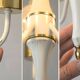 Vintage pendant light white eclectic chandelier hanging lamp Germany 1970's