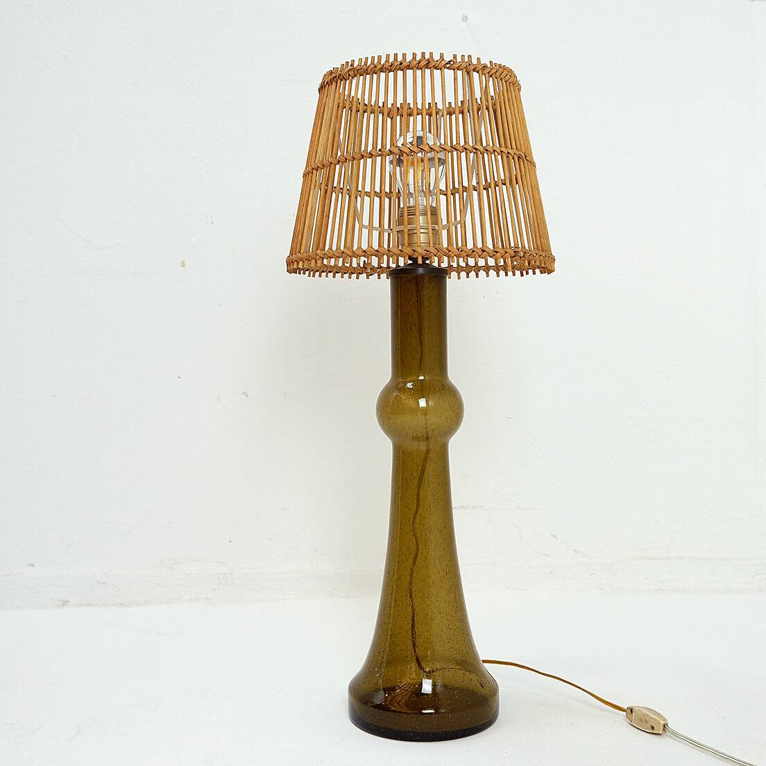 Pair of glass table lamps by Nanny Still for Raak, Netherlands, 1950s