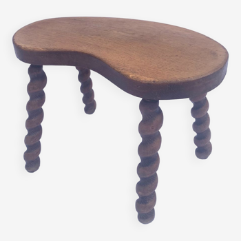 Ancienne table basse rustique en bois tourné