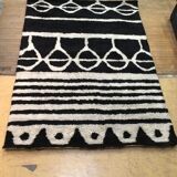 Berber carpet Oudéa pure black and white wool - 290 cm x 210 cm