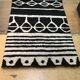 Berber carpet Oudéa pure black and white wool - 290 cm x 210 cm