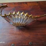 Vintage fruit bowl in crystal and gold from Royal Crystalery of Bayel.