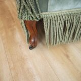 Vintage toad chair in green velvet