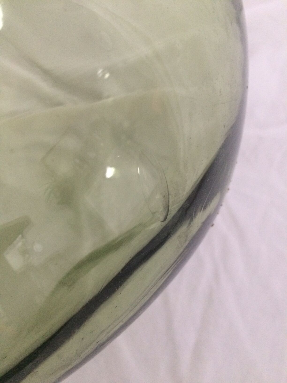Dame-jeanne ancienne verte transparente  8, 10L
