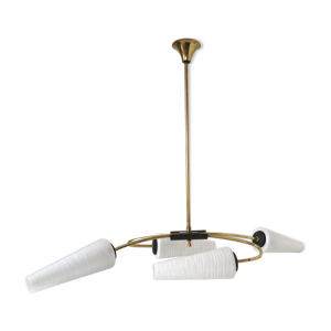 Lustre laiton et 4 feux