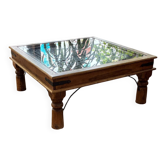 Table basse indienne en bois massif