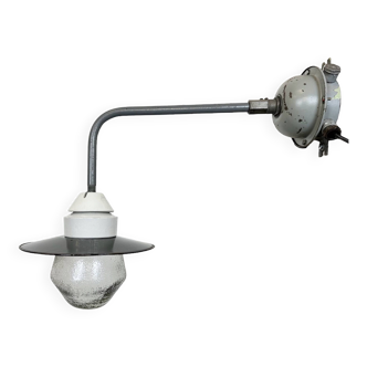 Industrial Factory Wall Light with Enamel Shade, 1960s