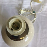 White ceramic lamp cracked effect and silver
