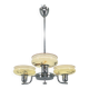 Chandelier Art Déco par Napako, chrome et verre marbré, années 1930