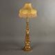 Eclectic antique carved wooden candlestick, Italy, 19th century.