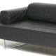 Quadra Poltrona Frau 3-seater black leather sofa