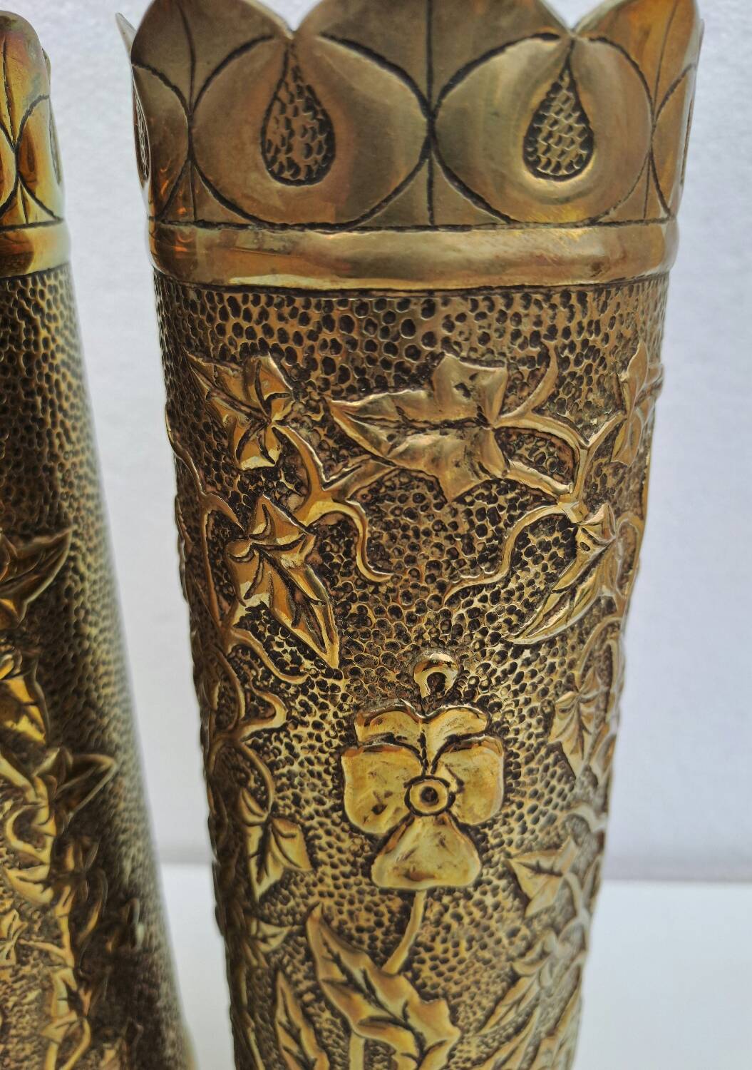 Pair of brass vases