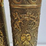 Pair of brass vases