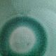 Two celadon crackle effect deep plates