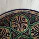 Very large Moroccan dish in enamelled earthenware. Late 19th century, early 20th century.
