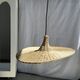 Small suspension, rattan luminaire in hat shape D:60cm