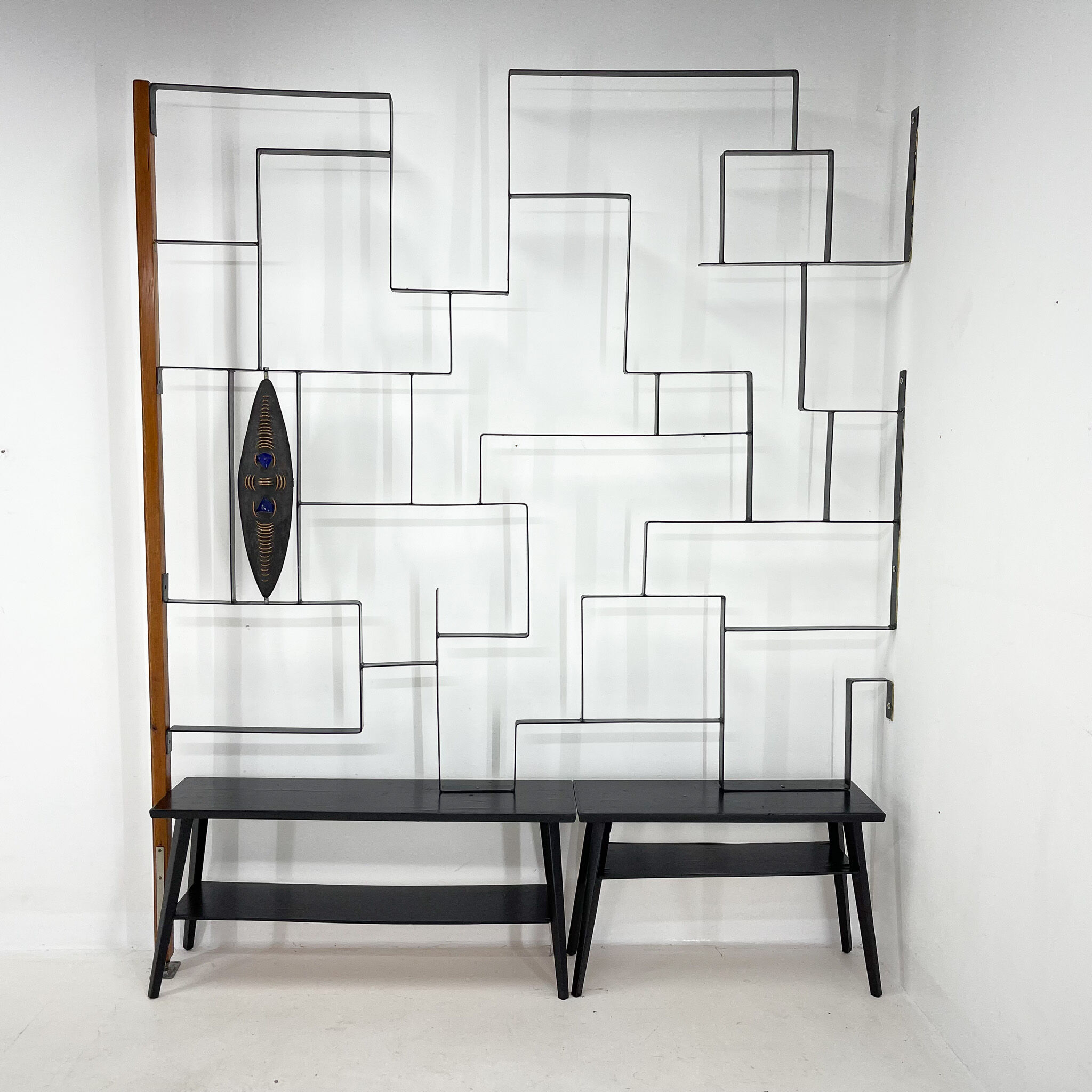 1960's art wall unit or room divider with sculpture by Jelínek