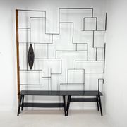 1960's art wall unit or room divider with sculpture by Jelínek